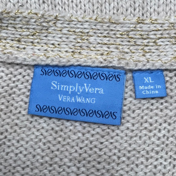 Simply Vera Size XL Hidden Snap Front Sweater (B4) - Picture 5 of 6